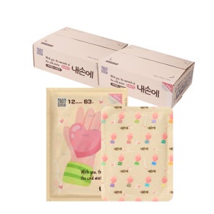 내손에 국내생산 캠핑용 부착형 찜질 핫팩 세트 (옷에 붙이는 손난로) 45g, 60개