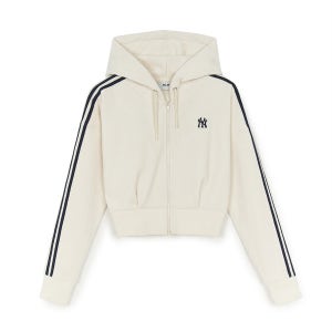[MLB] 여성 베이직 벨벳 후드집업 NY (Cream) 3FTRB1356