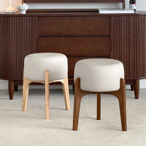 로포텐 루시오 원목 화장대 의자 스툴 브라운