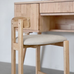 로포텐 폴카 원목 등받이 화장대 의자 스툴 내추럴