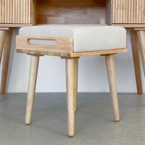 로포텐 쿠키 원목 화장대 의자 스툴 내추럴