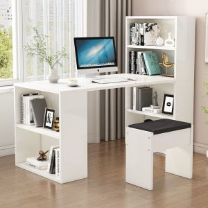 학생책상 컴퓨터 L자 코너형 테이블 코너 다용도 책장세트