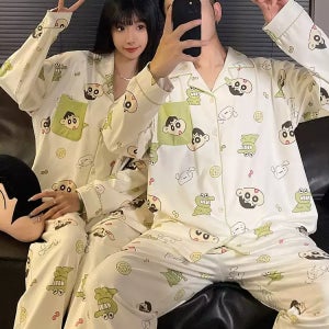 그린쵸코비 짱구 커플잠옷 세트 긴팔 긴바지 면혼방 3XL