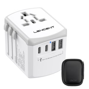 렌센트 전세게 여행용 멀티 어댑터 Type A C G I 플러그 17.5W, 1개