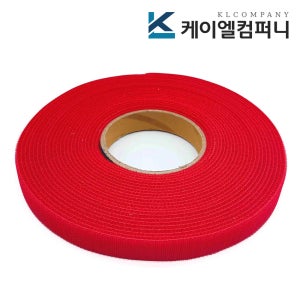 폭 2cm 국산 전선 케이블정리 컬러 암수한몸양면벨크로 50개, 10미터, 빨간색일반형
