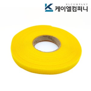 폭 2cm 국산 전선 케이블정리 컬러 암수한몸양면벨크로 50개, 10미터, 노란색일반형