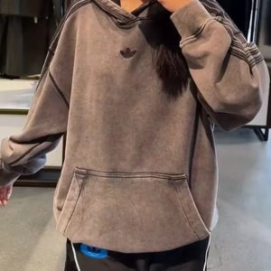 아디다스 오리지널 프리미엄 에센셜 워시드 후디 후드티 그레이 JD0245