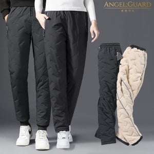 겨울 방한 패딩바지 조거팬츠 융털 트레이닝 남성 일자핏 남자 밴딩 누빔 양털 방수