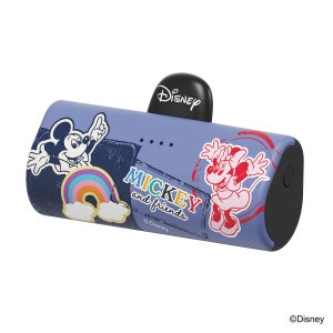 도킹 보조배터리 일체형 5000mAh C타입 8핀 5000mAh 디즈니 팝스탬프 레인보우