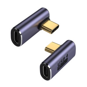 리버스 100W C-type USB4 8K 40Gbps C to C 90도 직각 꺽임 연장 젠더 2P