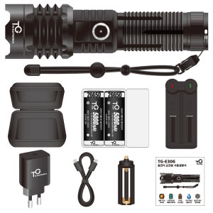 TG전자 풀세트 충전식 LED 손전등 후레쉬 써치 라이트 낚시 등산 자전거 해루질 랜턴