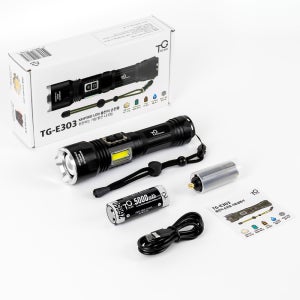 TG전자 XHP360 LED 손전등 후레쉬 해루질 등산 낚시 자전거 랜턴 TG-E303