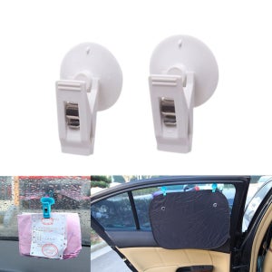 차량용 흡착식 집게 걸이 2개 다용도 사진 진열 클립 영수증 종이 홀더 자동차 유리창 집게