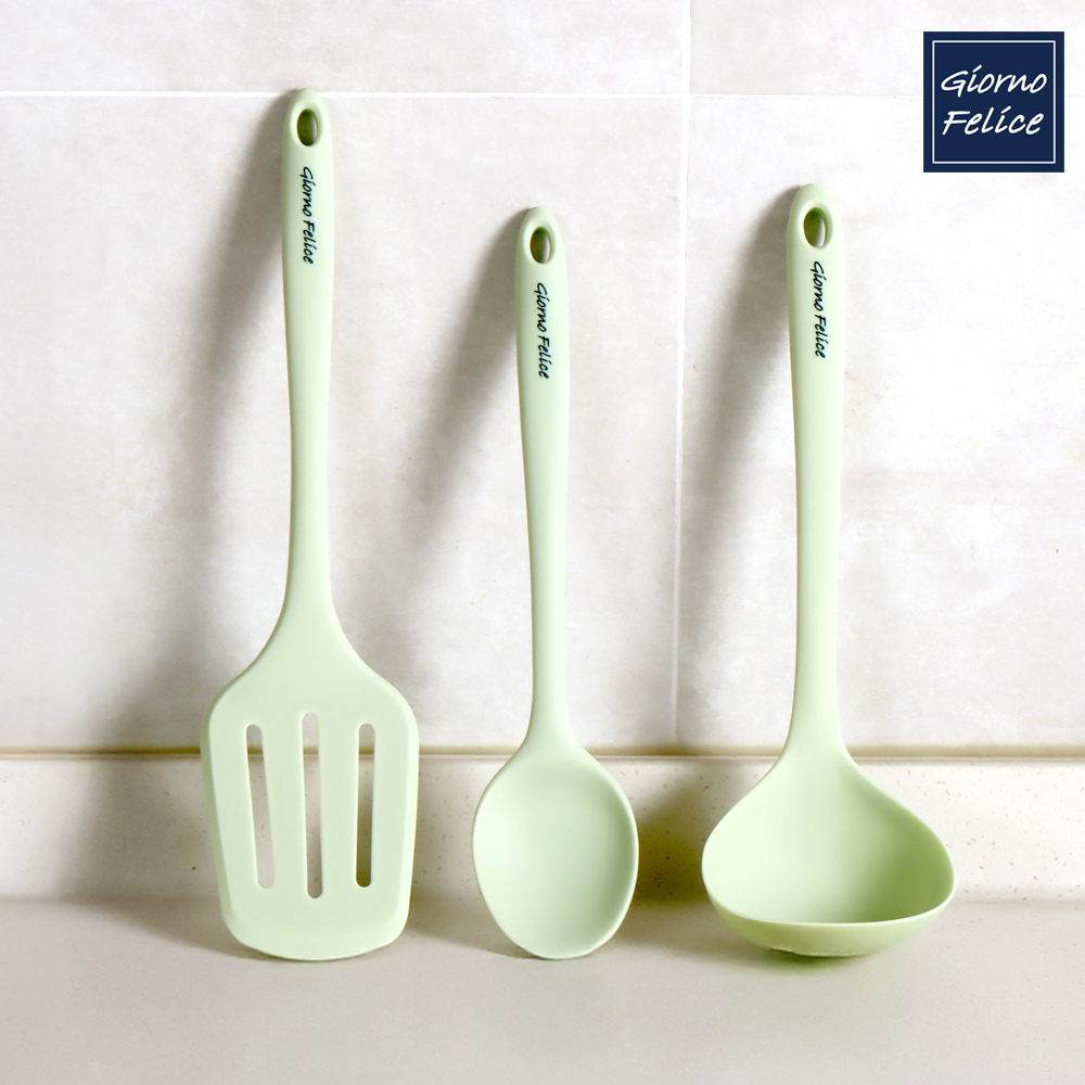 죠르노펠리체 국내생산 실리콘 조리도구 세트 더실리 3종, 뒤집개+국자+스푼, 1세트