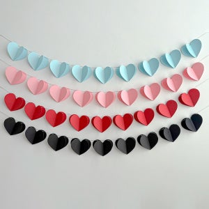 로나파티 통통 하트 종이 가랜드 생일 파티 소품 셀프 촬영 용품 이벤트 데코 장식