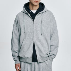 [아테즈] 에센셜 오버핏 스웨트 후드 집업 (기모선택)