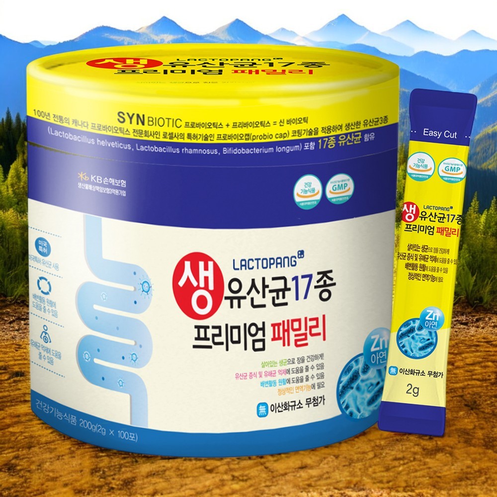 락토팡 생유산균17종 <b>프리미엄</b> 패밀리 프로<b>바이오틱스</b> 유산균 락토바실러스 비피도박테리움 프리<b>바이오틱스</b> <b>포스트바이오틱스</b> 1개 <b>200g</b>