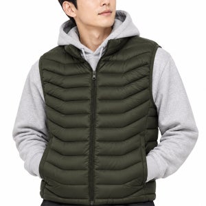 아소트 남성 경량 패딩조끼 하이넥 보온 집업 겨울 웰론 베스트