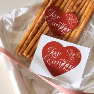 빼빼로 큐피드 하트 레드 스티커 데이 발렌타인 선물포장 쿠키 스몰바스켓