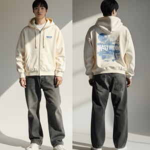 남성 기모 후드 집업 세미 오버핏 MMXXII