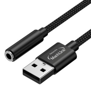 마하링크 USB A to 3.5mm 4극 스테레오 변환젠더 사운드카드 ML-UAUX2