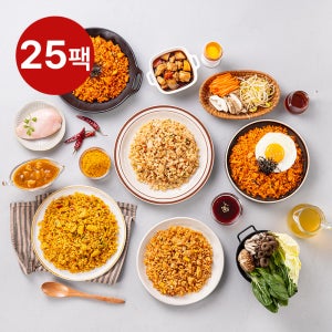 (혼합)흑닭 더 시즌 닭가슴살 볶음밥 200g 5종(카레,찜닭,샤브샤브,비빔밥,불닭) 25팩