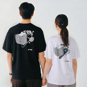 요넥스 오버핏 반팔 티셔츠 259TS012U 남여공용 한글 에디션 캐릭터 커플 한글티셔츠