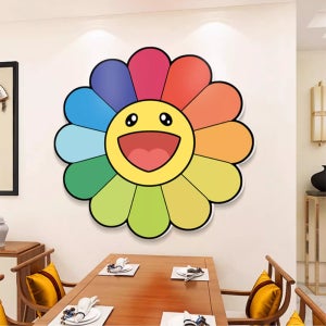 무라카미다카시 그림 집꾸미기 돈들어오는 해바라기 그림 액자 A 지름 35cm