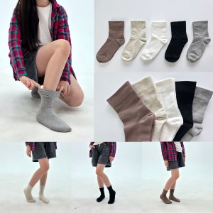 국산 아동 양말 초등학생 주니어 남아 여아 사계절 기본 무압박 밴드 발목양말 5족 세트