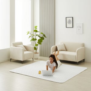 더안 스마트 IOT 탄소매트 침대 전기요 프리미엄 카본 온열매트 시어서커 화이트 LK