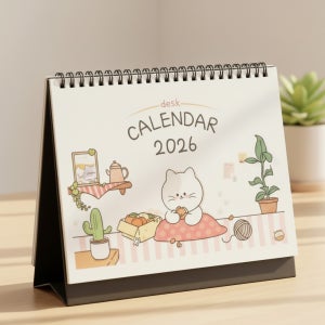 2026 귀여운 캐릭터 탁상 달력 데스크 캘린더 스케줄러 플래너 A5 사이즈