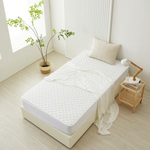 더안 IOT 온열매트 카본 탄소매트 침대용 전기요 시어서커 화이트 슈퍼싱글 110x180