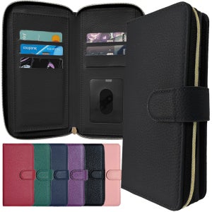 무드 천연소가죽 지갑 케이스 다이어리 지퍼 스트랩 블랙, 갤럭시A21-A21S 공용