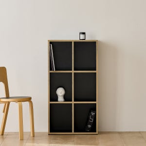 그로잉핏 낮은 책장 거실 서재 다용도 책장 580x300x1106, 3단, C형 블랙