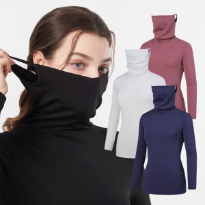 여성 기모 마스크 골프 티셔츠 겨울 골프웨어 여성 이너웨어 (W6WT20)