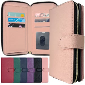 무드 천연소가죽 지갑 케이스 다이어리 지퍼 스트랩 인디핑크, 갤럭시A71-A퀀텀 공용