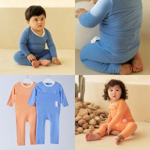 달퐁 스윗 피치기모 부드러운 배앓이 내의 아기내복 가을 겨울 긴팔 내의 실내복