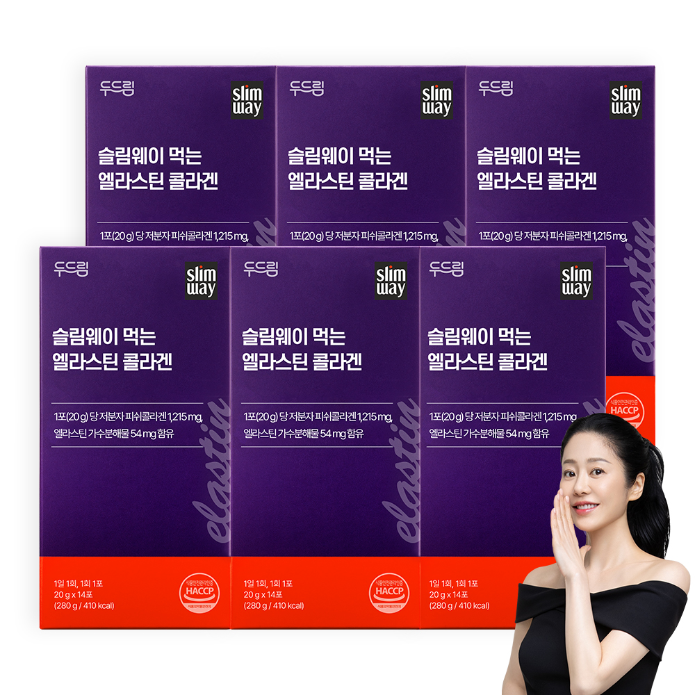[두드림] 슬림웨이 먹는 엘라스틴 콜라겐 14포, 6개