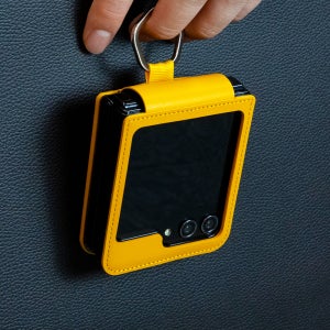 Z플립 힌지보호 카드 지갑 링 가죽 케이스 제트플립 선샤인옐로우, 갤럭시Z 플립5