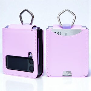 Z플립 힌지보호 카드 지갑 링 가죽 케이스 제트플립 라벤더퍼플, 갤럭시Z 플립3