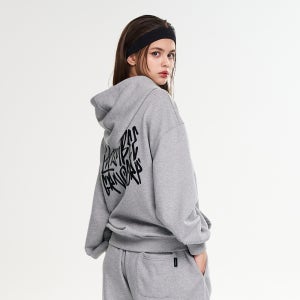 여성 남자 그래피티 루즈핏 후드티 오버핏 데일리 후드 스웨트셔츠 멜란지그레이