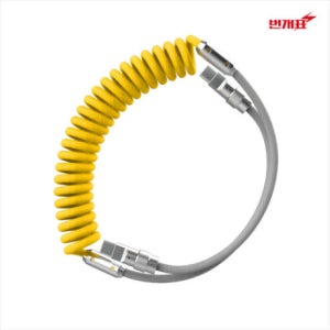 CtoC 스프링 케이블 핸드폰 고속충전 휴대폰 차량용케이블 자동선정리, 옐로우/그레이