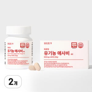 하루컷 유기농 애사비 알약 에탄산 40mg 사과초모식초 애플사이다비니거 60정, 2개