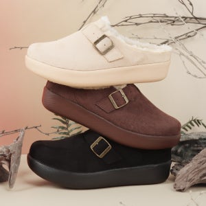 남녀공용 노블 스웨이드 털슬리퍼 방한 겨울 사무실 슬리퍼