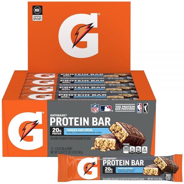 <b>Gatorade</b> 유청 <b>단백질</b>바 쿠키앤크림 80g 12개입