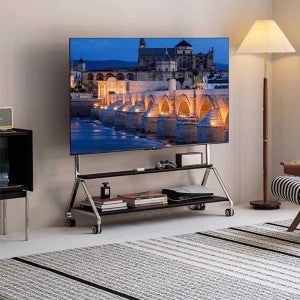 메가 미드센츄리 이동식 티비 거치대 스탠드 블랙 스탠드