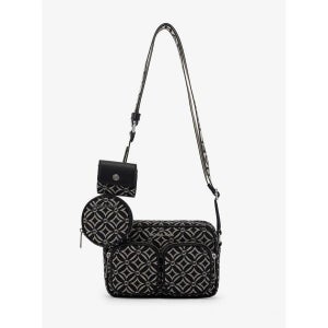 제트 세트 아이템 로고 자카드 크로스백 위드 테크 애착 미디엄 마이클 코어스