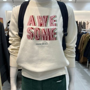 올리비아로렌 레터링 자카드 풀오버VVCBL5W9481
