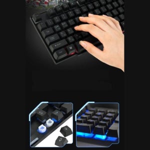 LED 튼튼한 게이밍 키보드 방수 키캡 저소음 유선 데스크탑 자판기 노트북