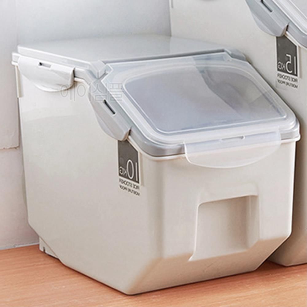 업소용 밀가루 보관통 덮개 소금 보관 잡곡통 잡곡용기 저장통 그레이10kg